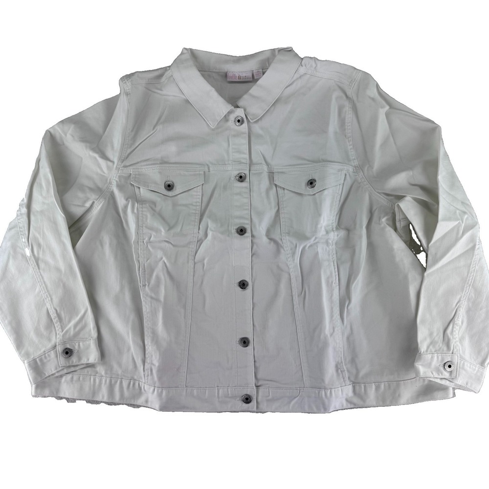 Belle by Kim Gravel Classic Jean Denim Jacket Size 4X White